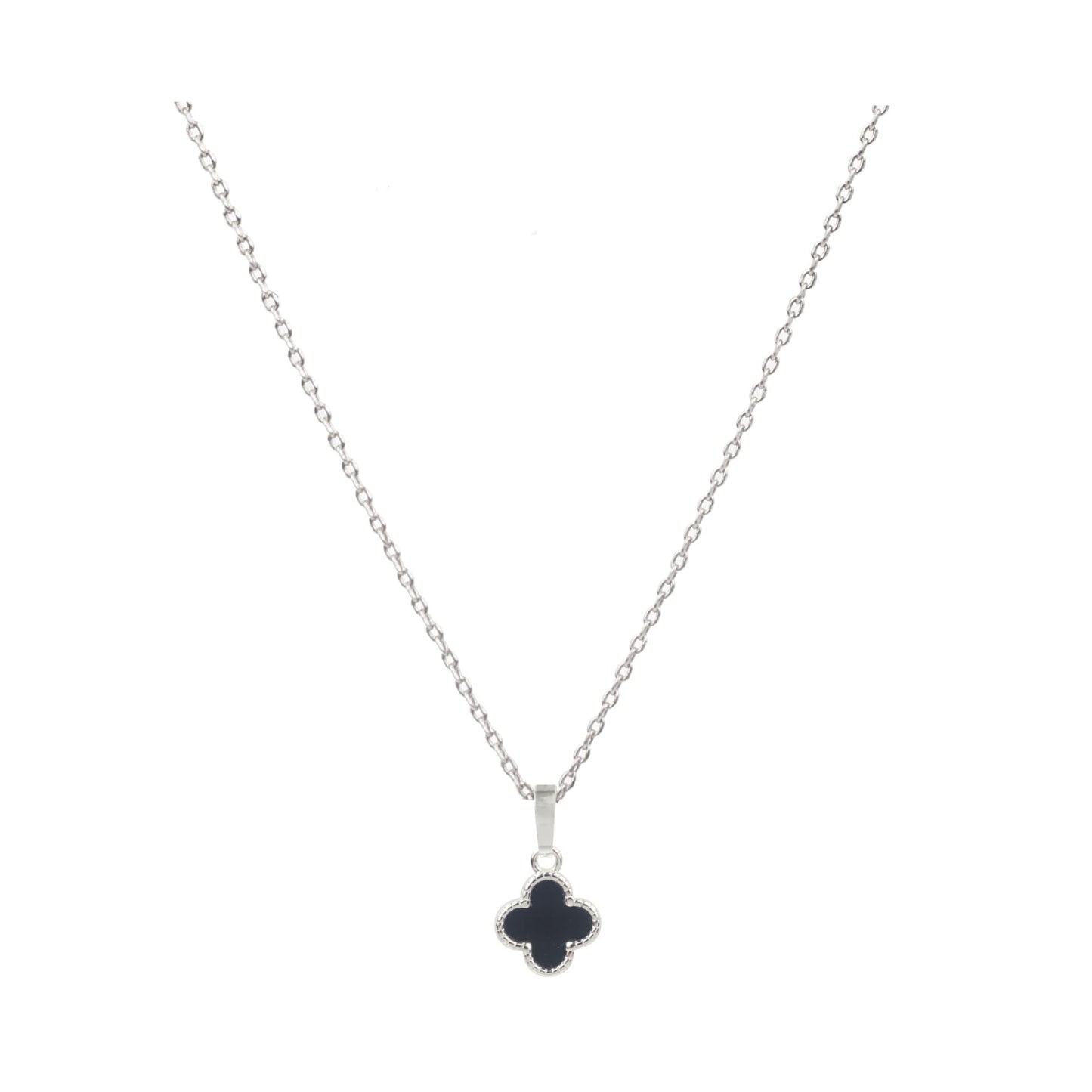 Silver onyx necklace and earing