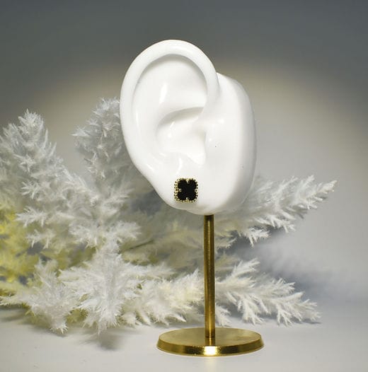 Silver onyx necklace and earing